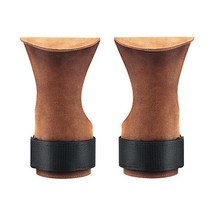 WENYAN 손목 스트랩이있는 2Pcs 역도 그립 보디 빌딩 용 최대 그립 지원 핸드 그립, PU 가죽, 갈색