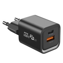 UM2 UM-PD33Wmini 초고속 PD 멀티 충전기 여행용 33W 2포트 GaN, 블랙