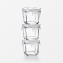 [JAJU/자주] 글라스락 정사각_120ml 3P, 기타