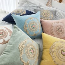 [러그홀릭] 마가렛 레이스 사각 쇼파 쿠션커버 (2sizes 7colors), 머스타드
