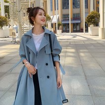 여성 대학생 신입사원 바바리 롱 트렌치 코트 자켓 외투 아우터