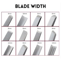 견고한 12 개/대 나무 조각 세트 칼 도구 목공 핸드 툴 수제 공예 전문 선반 Gouges 나이프, 08 22mm Flat chisel