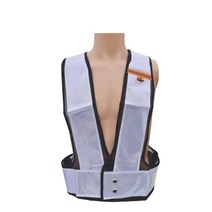 아파트 자율방범대 간편착용 야간반사띠 은색 X반도 교통정리 신호수조끼 택배기사, 1개