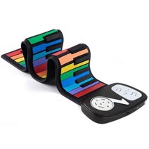 휴대용 49 키 실리콘 롤업 피아노 USB 35mm 잭 핸드 전자 오르간 내장 스피커 어린이용, 미국+Black White