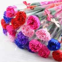 카네이션 비누꽃 1송이 어버이 스승의날 학예회꽃다발, 레드