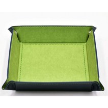 보드 게임 주사위 poludie 접이식 주사위 트레이 box pu leather 접는 키 스토리지 동전 광장 트레이 주사위 게임 rpg dnd table board games, 씨엔, 초록