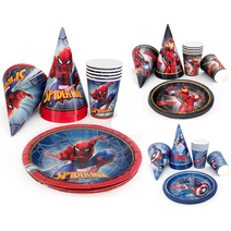 마블 파티 테이블 패키지 4인세트 스파이더맨 아이언맨 캡틴아메리카 접시 고깔모자 컵 데코