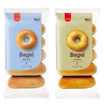 SPC삼립 냉동 베이글 5입 500g 플레인 1봉+어니언 1봉, 단품