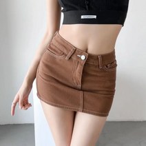 로우라이즈 스커트 치마 블랙 브라운 미니 여름 데님 A라인