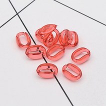 짱패브릭 (50개)스위트토이체인(11mm*16mm), 투명레드