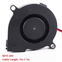 초정밀 5015 터보 팬 DC 24V/12V 브러시리스 송풍기 3D 프린터 부품 1M 케이블 길이, 01 5015 24V Turbo Fan