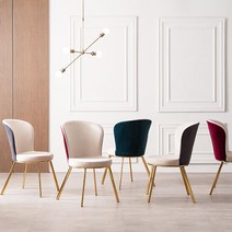 채우리 모딜리아니 M86 투톤 벨벳 골드 인테리어 의자, 딥와인