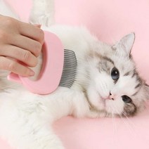 캣독 무자극 안아픈 고양이 죽은털 제거 빗 관리 마사지 단모종 장모종 사랑빗 힐링브러쉬, 1개, 핑크