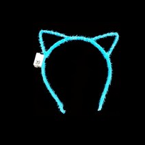 루비나 LED 고양이 머리띠 애니멀 야광봉, 1개, 블루