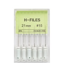 실험실기기 치과용 정밀 파워서플라이 원심분리6개/팩 치과 파일 손용 H-파일 21/25mm 스테인레스 스틸 근, 한개옵션1, 04 21mm size15