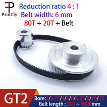 GT2 타이밍 벨트 리 2GT 80 개 톱니 20 566.358101m 감소 4114 너비 6mm 3D 프린터 액세서리용, 02 2GT-6-200mm, [02] 2GT-6-200mm