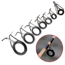 폴대수리키트7Pcs 낚시 도구 빈티지 타원형 낚싯대 눈 가이드 라인 링 5-18mm 직경 극 수리 키트, 한개옵션0