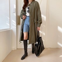 리지걸 페이즐리 패치 박시 롱 야상 자켓