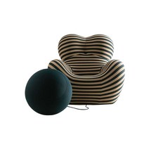 디자인 쇼파 소파 가죽 수납 안락 의자 빈백 푹신, 빨간색 줄무늬가 있는 스몰 컴포트 에디션 베이지