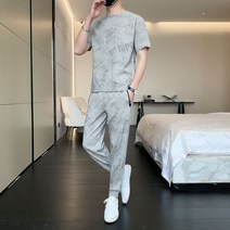 여름 남성 트레이닝 투피스 캐주얼 세트 남성 NZ4319