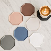실리콘 디자인 카페 사무실 컵받침 티코스터, 01번 폴리곤 컵받침 11cm 화이트