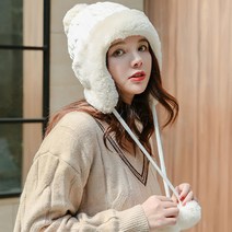 선빛 레이 털 방울모자 귀달이 귀마개 겨울 방한 여성 귀여운 퍼