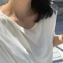 그린레몬 실버925 앰버 하트 러브 LOVE 체인 목걸이