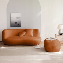 베스트리빙 전참시 몽글몽글 부드러운 양털소파/부클레소파/뽀글이소파/1인소파/좌식소파/3인소파/카우치소파/보조의자 소파모음 3color, 브라운, 03.3인카우치소파