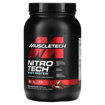 MuscleTech 퍼포먼스 시리즈 Nitro Tech 분리 유청 펩타이드 주요 공급원 밀크 초콜릿 998g(2.20lbs), 2.2 파운드