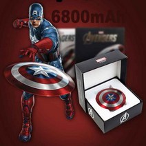 마블 굿즈 파워뱅크 6800mAh 고급 캡틴 보조배터리 휴대용 휴대폰 핸드폰 보조밧데리 케이블분리형, (7774) 파워뱅크6800mAh
