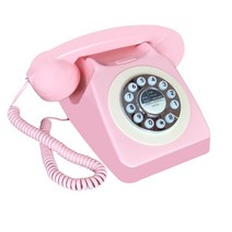 레드 레트로 유선 대 클래식 골동가정 사무실, pink