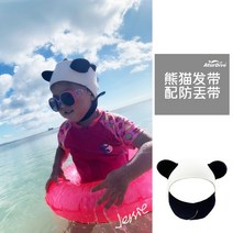 캐릭터 다이빙 후드 스쿠버다이빙 모자 스쿠버다이빙 다이빙모자 동물 스쿠버 캡 머리 보호, 한 사이즈, 팬더