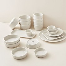 [라씨에뜨] 오브 4인 식기 홈세트 (솔트베이지/허브그린), 색상:솔트베이지