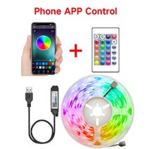 무드등3키로 LED 조명 원격 적외선 제어 스트립 테이프 침실 장식 RGB5050 전화 네온 얼음 빛 Luces, 04 BT 24keys full set_03 3m