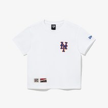 [뉴에라 키즈] 13371358 MLB 쿠퍼스타운 아플리케 뉴욕 메츠 티셔츠 화이트 아동반팔티셔츠