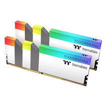 Thermaltake 터프램 DDR4 메모리 RGB 화이트 3600MHz 16GB(8GBx2) 1680만 컬러 알렉사 레이저 크로마 5V 마더보드 동기화 가능 (R022D408GX, White_3200MHz