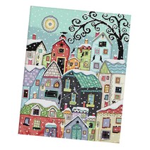 DIY 수제 바느질 스티치 세트 자수 키트 인쇄 스노우 스티치 40*48 장식, 40x48cm, 코튼, 다색