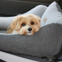 강아지 카시트 고양이 카시트 깔끔 커버분리형 리토가토 그레이 / 카시트+안전고리1세트, 린넨 체크