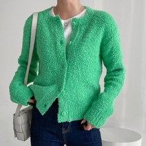 뜨개진 여성용 리디아 가디건