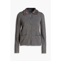 ALBERTA FERRETTI 알베르타 페레티 Embellished wool and cashmere-blend cardigan - Anthracite 227285