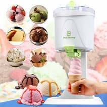 아이스크림머신 가정용소프트아이스크림기계 기계 스크림 미니 과일 우유 자동 스크림 메이커, 하얀