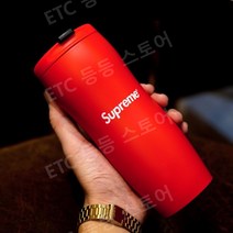 슈프림 보온 보냉 텀블러 보온병 레드 블랙, 레드  Supreme 보온병