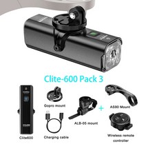 자전거 라이트 LED 용품 싸이클 후레쉬 거치대 라이딩 문라이트 전조등 towild cl600 600lm 프론트 램프 usb 충전식 led 18650 2000mah 방수 헤드, 팩 3