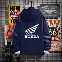 형광색 자켓 빅사이즈 오토바이 바람막이 혼다 야마하 가와사키 라이딩 바람막이, 네이비 혼다 525 홑겹