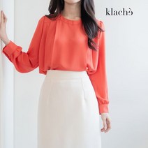 클라셰 컬러라운드핀턱무드블라우스 CB3SBL052A