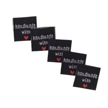 라벨제작 면 의류 스티커 직조 프린터 옷 용지 수제 라벨 짠 태그 바느질 액세서리용 DIY 플래그 100 개, 1.black 색상 label