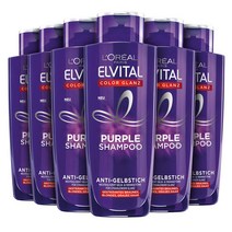 유럽 로레알 파리 엘비탈 금발 하이라이트 흰머리용 샴푸 노란빛을 중화 컬러 샤인 퍼플 실버 황변 방지 샴푸 6 x 200 ml 헤어케어