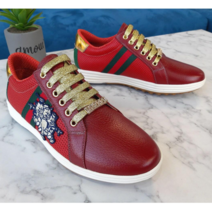 [하크수제화] 주문시 국내제작 049 돼지삼형제 천연소가죽 남여공용 골프화겸용 운동화 레드 안감 메쉬 (225~285)