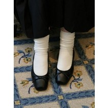 노핀 리본 스퀘어 플랫 (블랙)