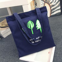 포레스트 에코 백 다크블루 가방 수납 패션 사각 포켓 캔버스 숄더 보조 신발주머니 데일리 캐주얼